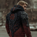 Men's Vegvisir Viking Runes Gradient Chunky Zipper Up Hooded Sweater artswardrobe