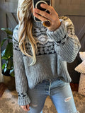 Western Geometric Pattern Vintage Cozy Knit Sweater artswardrobe