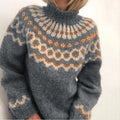 Vintage Turtleneck Pullover Chunky Jacquard Sweater elevenforest