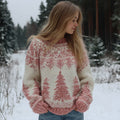 Comstylish Women's Christmas Tree Pattern Cozy Knit Sweater