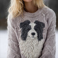 Comstylish Lovely Border Collie Crew Neck Cozy Knit Sweater