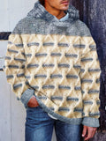 Men's Retro Sailor Cross Jacquard Chunky Hooded Sweater artswardrobe