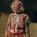 Vintage Halloween Human Anatomy Art Sense Thick Needle Round Neck Sweater artswardrobe