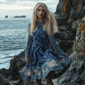 Women's Octopus Inspired Gradient Celtic Knot Knit Sweater Dress elevenforest