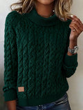Women'S Casual Round Neck Solid Color Sweater