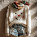 Lovely Snowman Inspired Cozy Plush Sweater artswardrobe