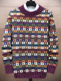 Vintage Geometric Pattern Men's Knit Sweater artswardrobe