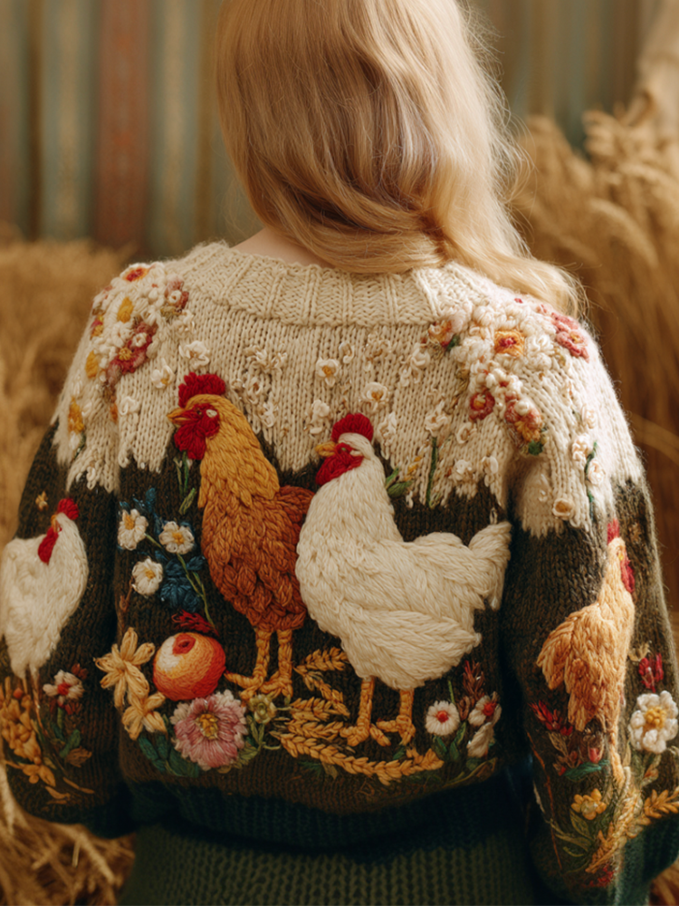 Comstylish Women's Autumn/winter Thanksgiving Round Neck Warmth-giving Knit Sweater
