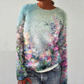 Comstylish Women's Gradient Oil Painting Knitted Sweater