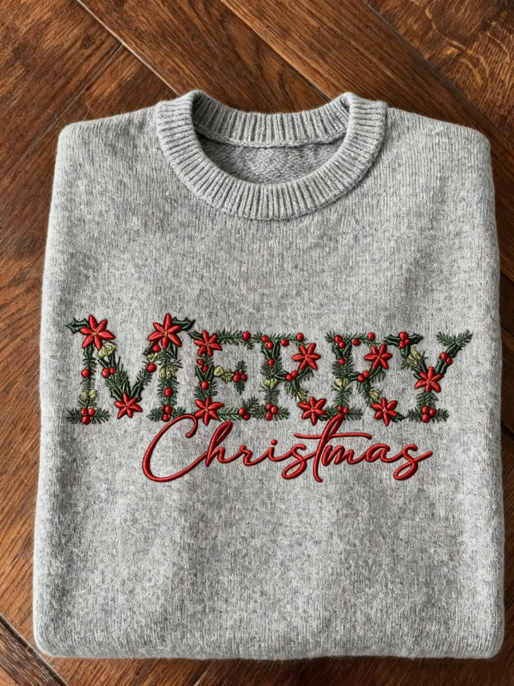 Comstylish Women's Christmas Art Print Casual Sweater