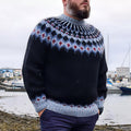 Light Blue Cross Icelandic Nordic Pullover Sweater elevenforest