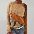 Outdoor Irregular Fox Pattern Women's Sweater artswardrobe