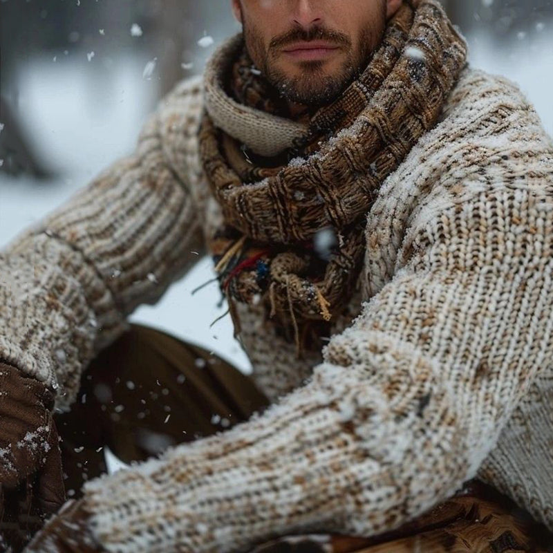 Fairman Island Jacquard Warmth Turtleneck Sweater artswardrobe