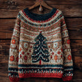 Vintage Christmas Tree Pattern Knit Cozy Sweater artswardrobe