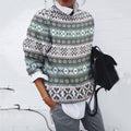 Vintage Fairman Island Snowflake Jacquard Crew Neck Sweater artswardrobe