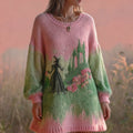 Halloween 2025 Witch Beads Embroidered Knit Sweater Dress artswardrobe