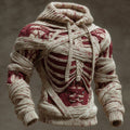 Halloween Bandage Muscle Art Slim-fit Knit Hooded Sweater artswardrobe