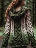 Women's Viking Retro Gradient Hooded Long-sleeved Sweater artswardrobe