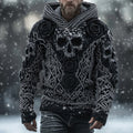 Men's Vintage Skull-print Hooded Sweater artswardrobe