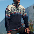 Vintage Warmth Trui Knit Jacquard Icelandic Half Zip Collar Sweater（Unisex ） elevenforest