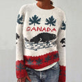 Woman Canadian Maple Leaf And Beaver Inspired Design Sweater artswardrobe