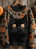 Women's Halloween Print Sweater artswardrobe