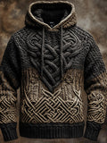 Men's Vintage Viking Celtic Chunky Cozy Hooded Sweater artswardrobe