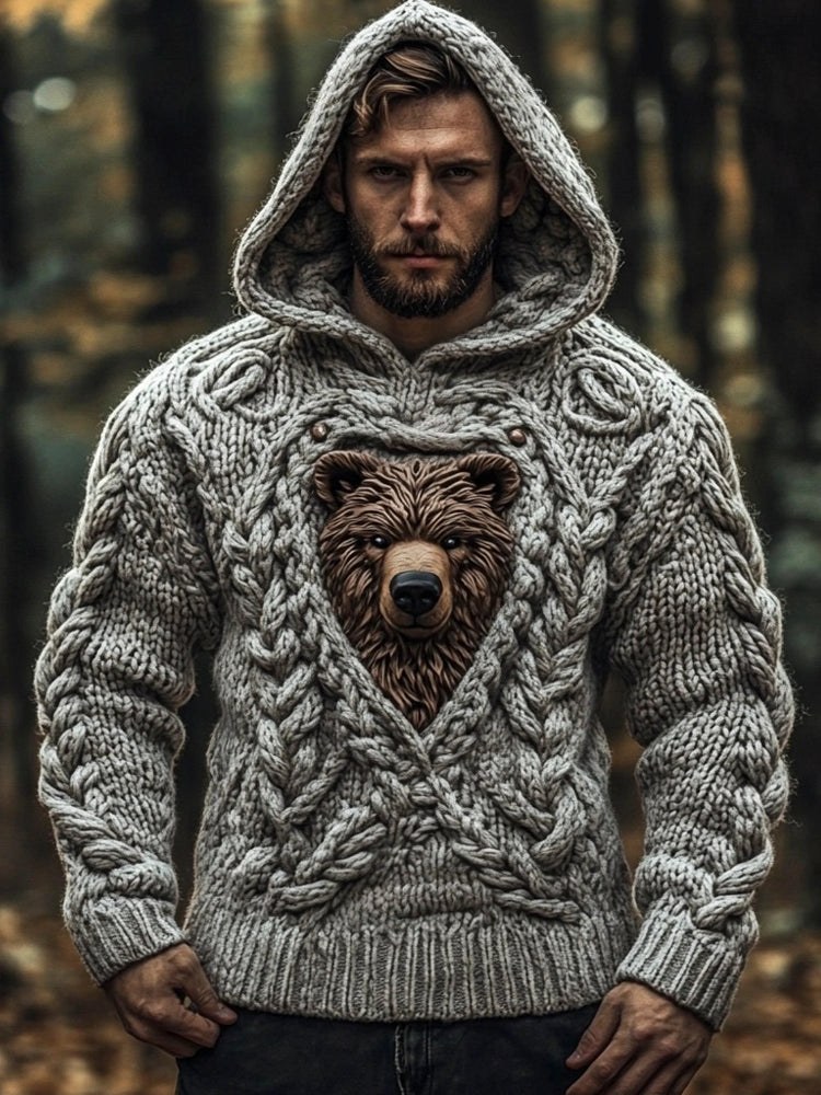 Viking Bear Totem Men's Hooded Sweater artswardrobe