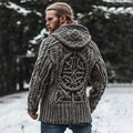 Men's Viking Runes Celtic Chunky Knit Zipper Hooded Sweater artswardrobe