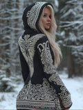 Comstylish Intage Viking Style Wing Art Celtic Knot Knitted Hoodie Sweater