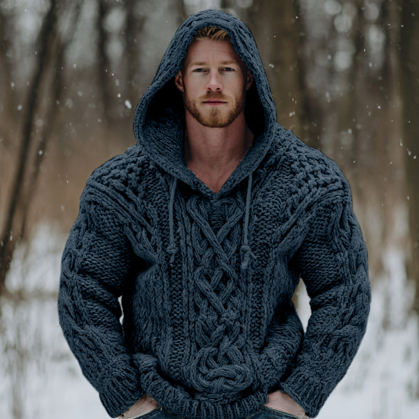 Vintage Fairman Island Jacquard Thick Warm Hooded Sweater artswardrobe