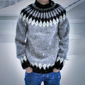Men's Vintage Island Fairman Knit Jacquard Crew Neck Sweater elevenforest