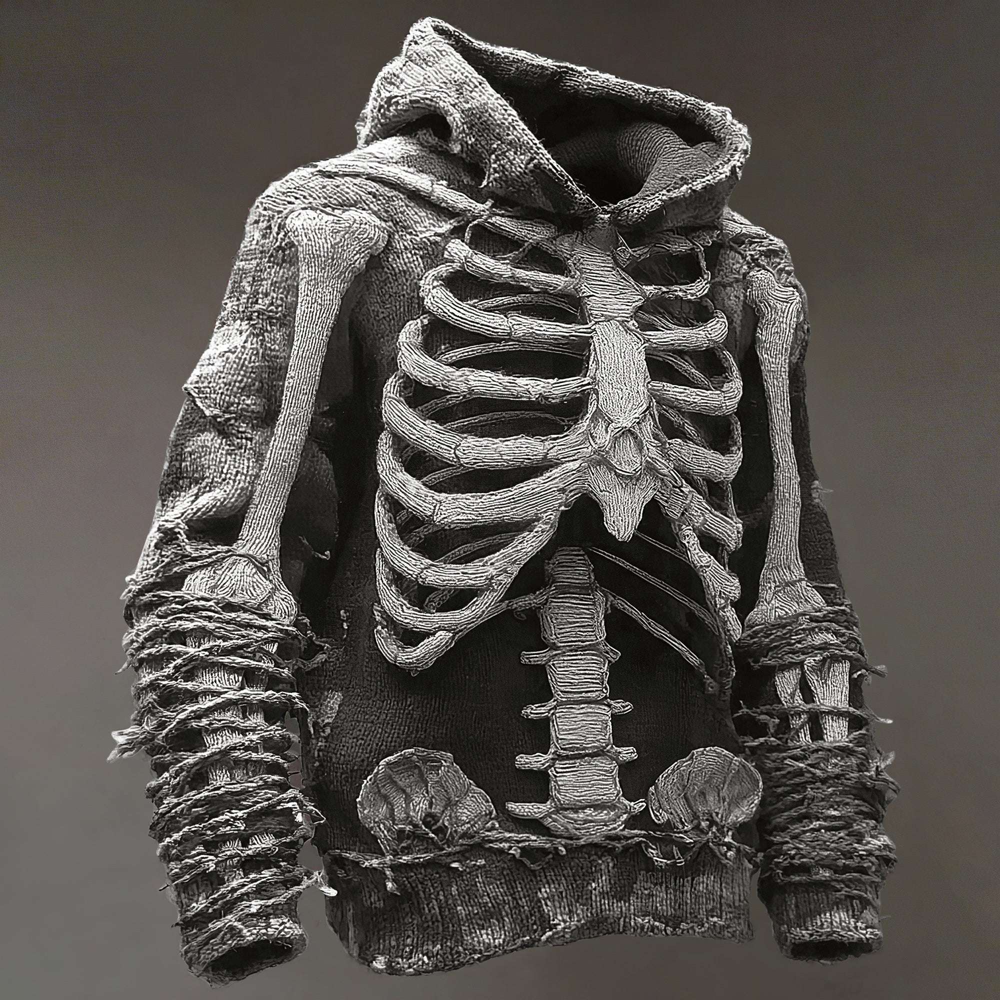 Men's Vintage Anatomy Knit Hooded Sweater artswardrobe