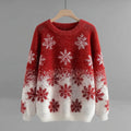 Vintage Snowflake Pattern Gradient Cozy Knit Sweater artswardrobe