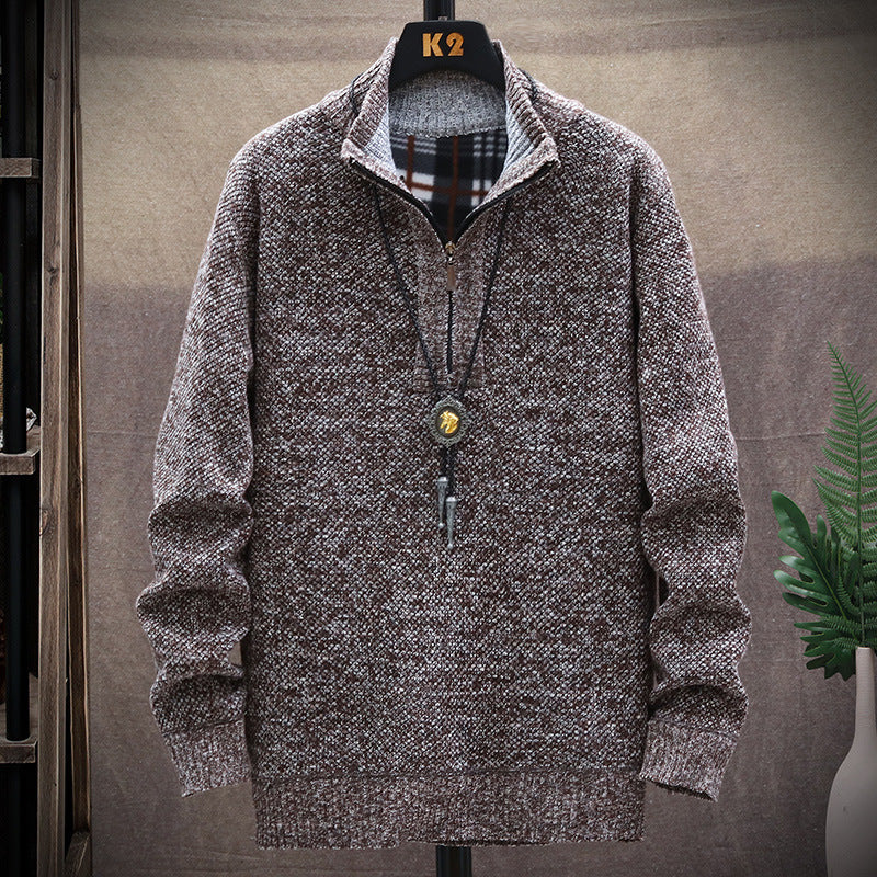 Men's Vintage Knitted Stand Collar Sweater elevenforest