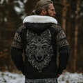 Men's Retro Viking Style Winter Warm Knitted Sweater Coat artswardrobe