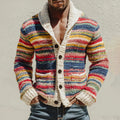 Men's Fair Isle Geometric Knit Jacquard Button  Sweater artswardrobe
