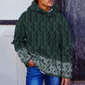 Men's Irish Celtic Jacquard Knit Vintage Hooded Sweater elevenforest