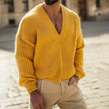 Men'S Simple V-Neck Knitted Sweater artswardrobe