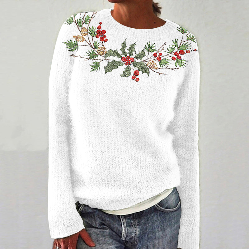 Christmas Wreath Knitted Jacquard Sweater elevenforest