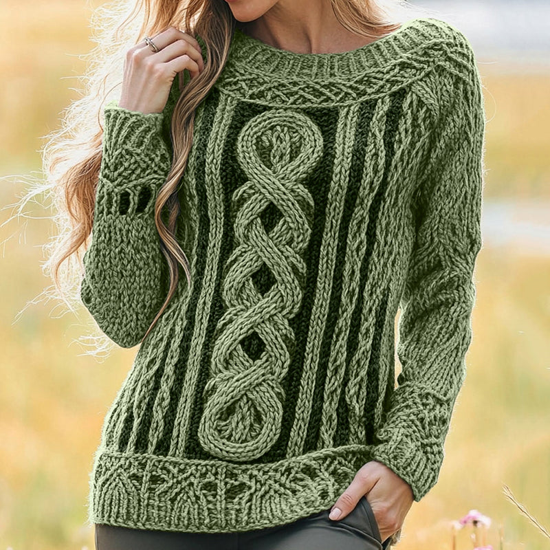 Women's Irish Vintage Celtic Knot Jacquard Sweater artswardrobe