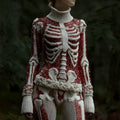 Halloween Skeleton Knitted Glitter Retro High Neck Sweater artswardrobe