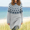 Vintagetribal Geometric Icelandic Art Cozy Sweater Dress artswardrobe