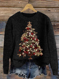 Comstylish Elegant Christmas Tree Jewel Art Cozy Knit Sweater