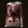 Classy Skeleton Bloody Lace Patchwork Round Neck Sweater artswardrobe