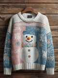 Comstylish Winter Cute Snowman Pattern Women's Knitted Warm Sweater