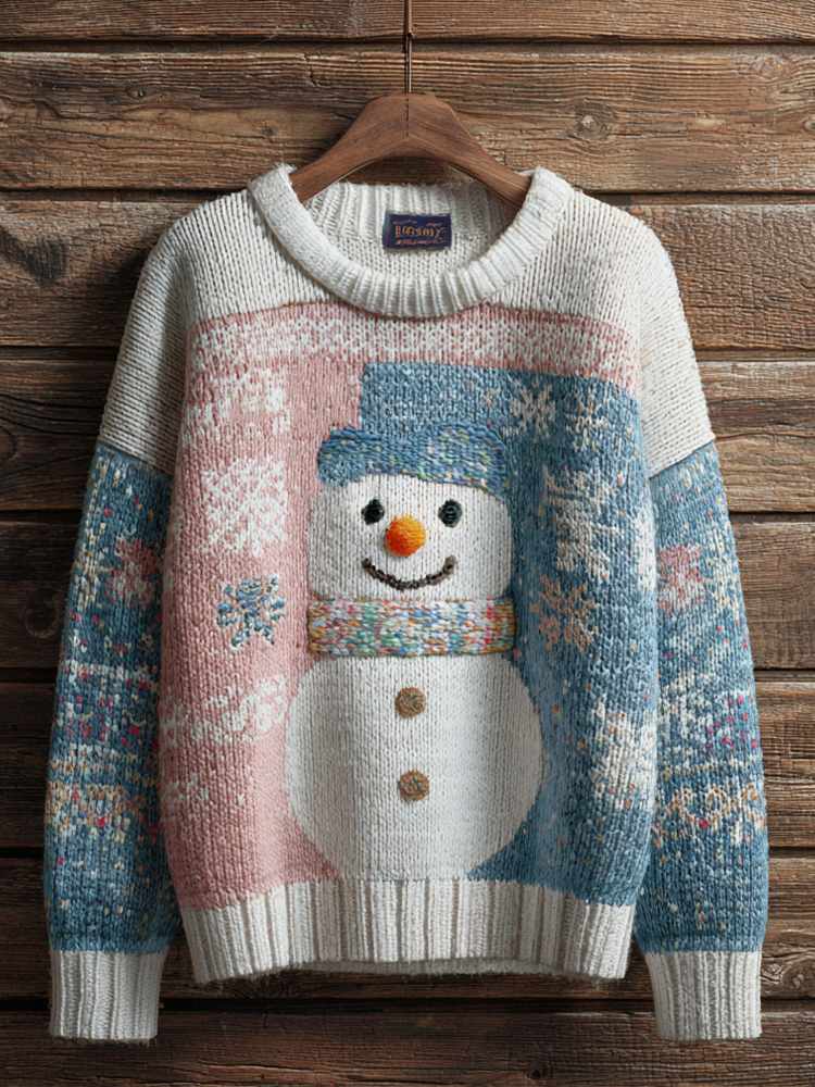 Comstylish Winter Cute Snowman Pattern Women's Knitted Warm Sweater