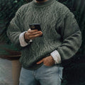 Mens Vintage Fair Isle Jacquard Weave Knitted Sweater artswardrobe