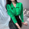 Camila® | Collared sweater Elegant knitwear with lace details