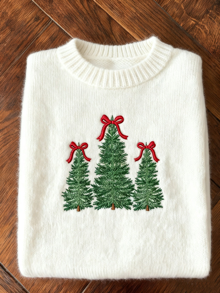 Comstylish Women's Christmas Art Print Casual Sweater
